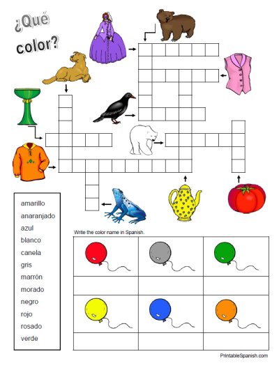 Free Printable Spanish No More â Printable Spanish